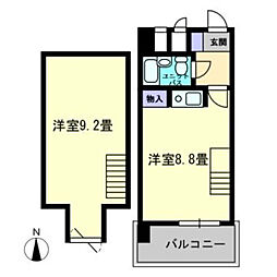 am's4観光町 1Kの間取図画像
