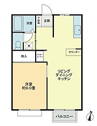 フォブールホロニックB 1LDKの間取図画像