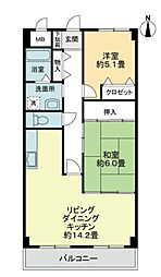 オプスＢＡＮＺＯ 4階2LDKの間取り