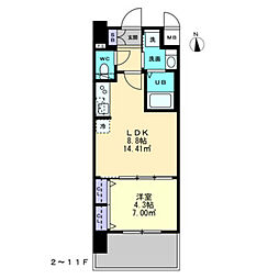 Ｓ−ＲＥＳＩＤＥＮＣＥ中央町ａｌｅｃｔｒａ 4階1LDKの間取り