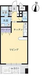 なかよしマンション林町 2階1Kの間取り