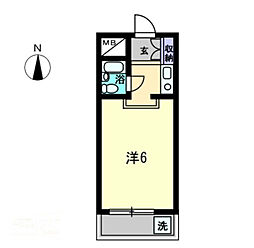 アルファ宮脇町 4階ワンルームの間取り