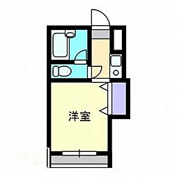 La・fleurI 1階1Kの間取り