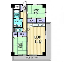 ベル・イル屋島 2LDKの間取図画像