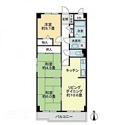 Ｄｏｌｃｅ扇町 4階3LDKの間取り