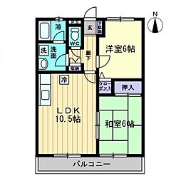 グレースハタオカ 2LDKの間取図画像