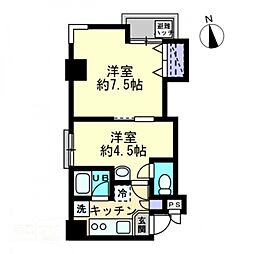 シティホワイト 7階2Kの間取り