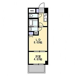 Jリヴェール錦町 11階1DKの間取り