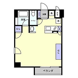 コリドールベイ 5階ワンルームの間取り