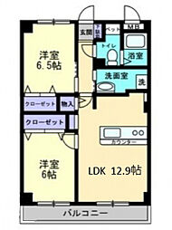 フィネス多賀2 2LDKの間取図画像