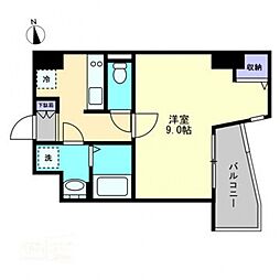 Ｓ−ＦＯＲＴ高松中野町 9階1Kの間取り