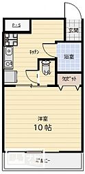 栗林KOHARUBI 1DKの間取図画像