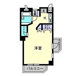 ラフィーネ塩上 1Kの間取図画像