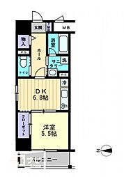 アルファレガロ中央町 1DKの間取図画像