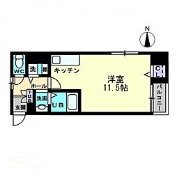 サンシャンテ西内町 ワンルームの間取図画像