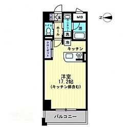アルファレガロ中央町 1Kの間取図画像