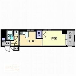 アルファエステート扇町 1DKの間取図画像