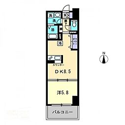 FINESQUARE錦町 1DKの間取図画像