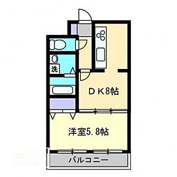 朝日プラザウイングコート高松 1LDKの間取図画像