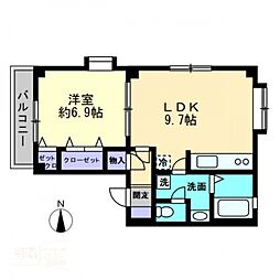 サングランディーN 1LDKの間取図画像