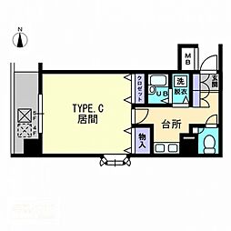 リマーク上之町 1Kの間取図画像