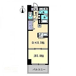 FINESQUARE錦町 1DKの間取図画像