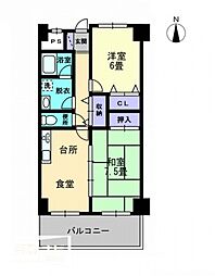 アートヒル屋島 2LDKの間取図画像