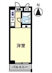 アルファ二番町 ワンルームの間取図画像