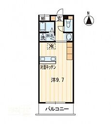 ホープTOMO2 1Kの間取図画像