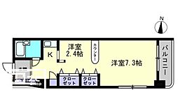トリン錦町 1Kの間取図画像