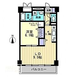 フィール上之町 1LDKの間取図画像