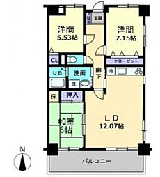 アヴェニール藤塚 3LDKの間取図画像
