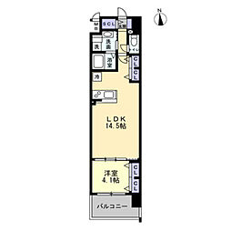 S-RESIDENCE瓦町駅alo 1LDKの間取図画像