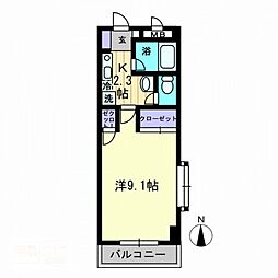 アヴァンティ21 1Kの間取図画像
