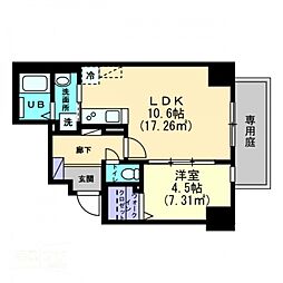 ルミナス藤塚町 1LDKの間取図画像