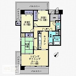 アルファシティ屋島四番館 3LDKの間取図画像