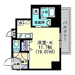ルミナス藤塚町 ワンルームの間取図画像