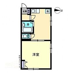宮脇第8マンション 1DKの間取図画像