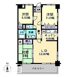 アヴェニール藤塚 3LDKの間取図画像