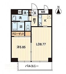 アルファレガロ錦町 1LDKの間取図画像