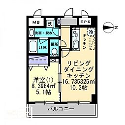ル・マレNishikimachi 1LDKの間取図画像