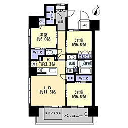 ロイヤルガーデン中吉野 3LDKの間取図画像