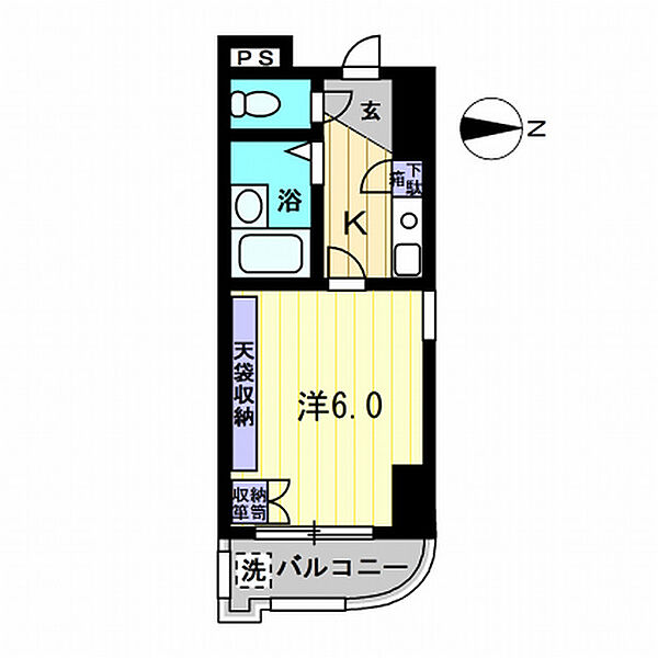 セブンシーズ入明アネックス 407｜高知県高知市入明町(賃貸マンション1K・4階・16.34㎡)の写真 その2