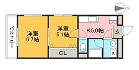 エクセル南金田 403 ｜ 高知県高知市南金田（賃貸マンション2K・4階・33.72㎡） その2