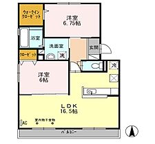 グランディオ　B棟 202 ｜ 高知県高知市六泉寺町（賃貸アパート2LDK・1階・67.53㎡） その2