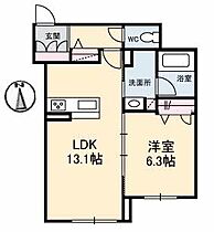 シャーメゾン旭WEST 103 ｜ 高知県高知市下島町（賃貸アパート1LDK・1階・46.76㎡） その2