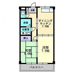 あざみのスクエア2 2DKの間取図画像