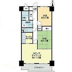 クレスト 5階2LDKの間取り