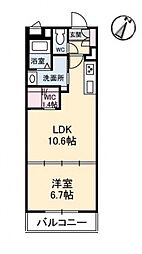 べレオグート 1階1LDKの間取り