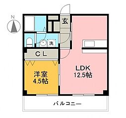 グランビュー 1LDKの間取図画像